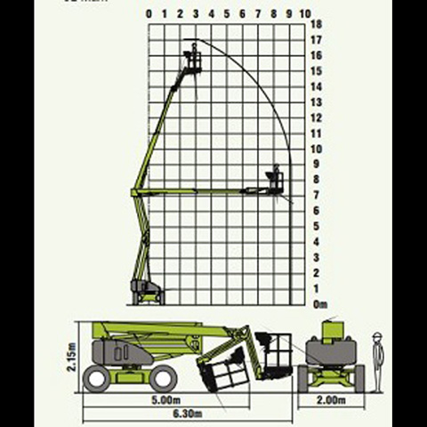 BOOMLIFT - 15.2M (50FT) DIESEL/ELECTRIC (HYBRID) 4WD - code:100036