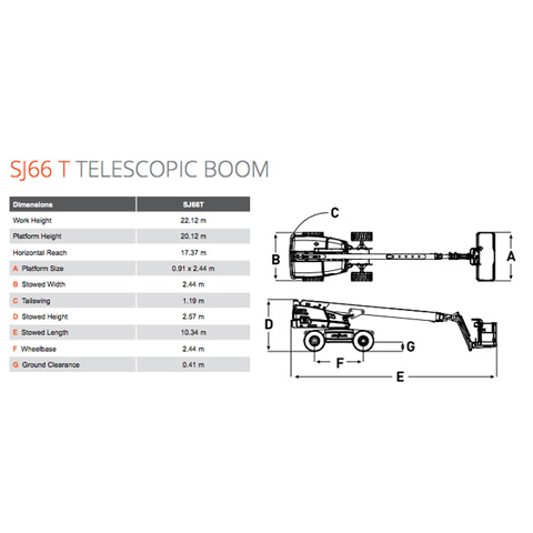 BOOM LIFT 20.3M (66FT) STRAIGHT 4WD - code:100050