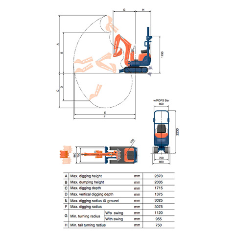 MINI EXCAVATOR 1T - code:200000