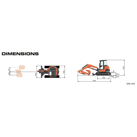 EXCAVATOR - 5.5T ZERO SWING - code:200020