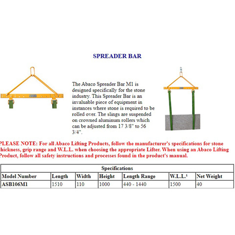 SPREADER BEAM - FIXED TO 1.5T - code:302007