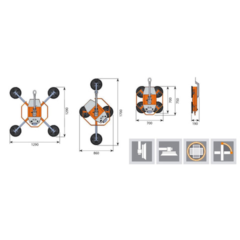 GLASS LIFTER - 12V  400KG / 300KG - code:303020