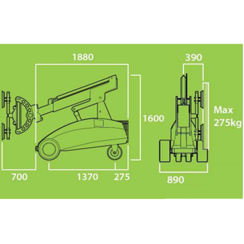 GLASS LIFTER MOBILE 575KG - code:303065